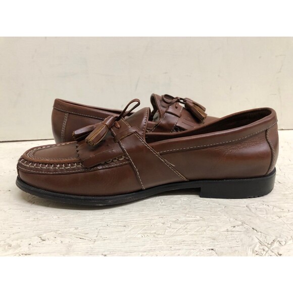Johnston & Murphy Brown leather Tassle  Loafer  Men shoes size US 8 M